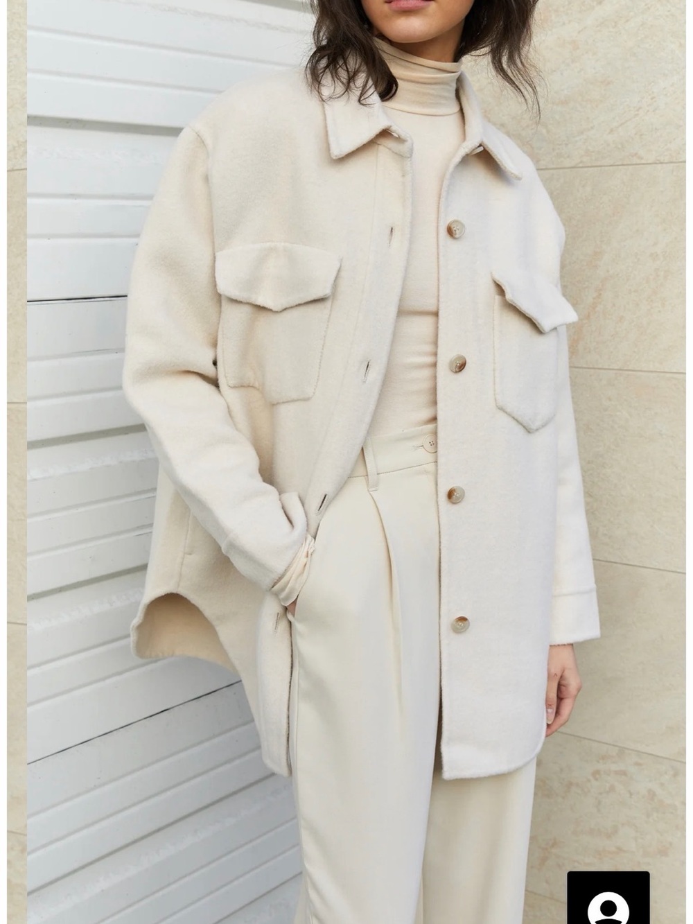 OAK + FORT Oversized Wool Blend Shacket Jacket